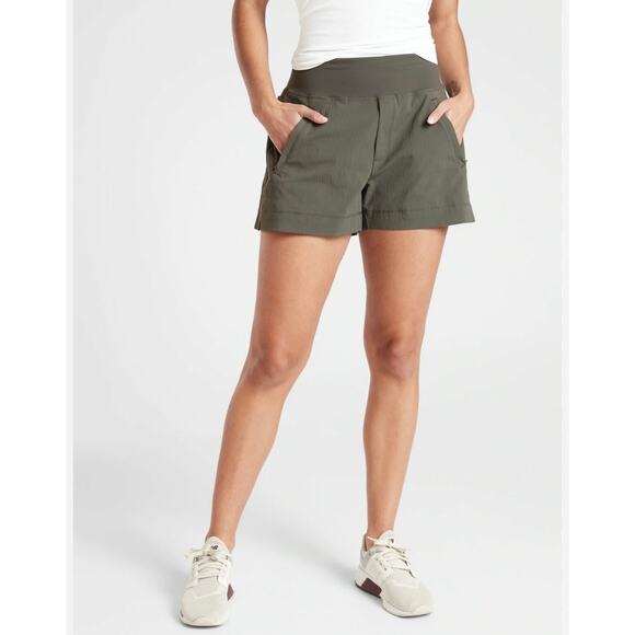 Athleta Pants - Athleta Trekkie North Short Olive Green Nylon Spandex Hiking Travel Size 0